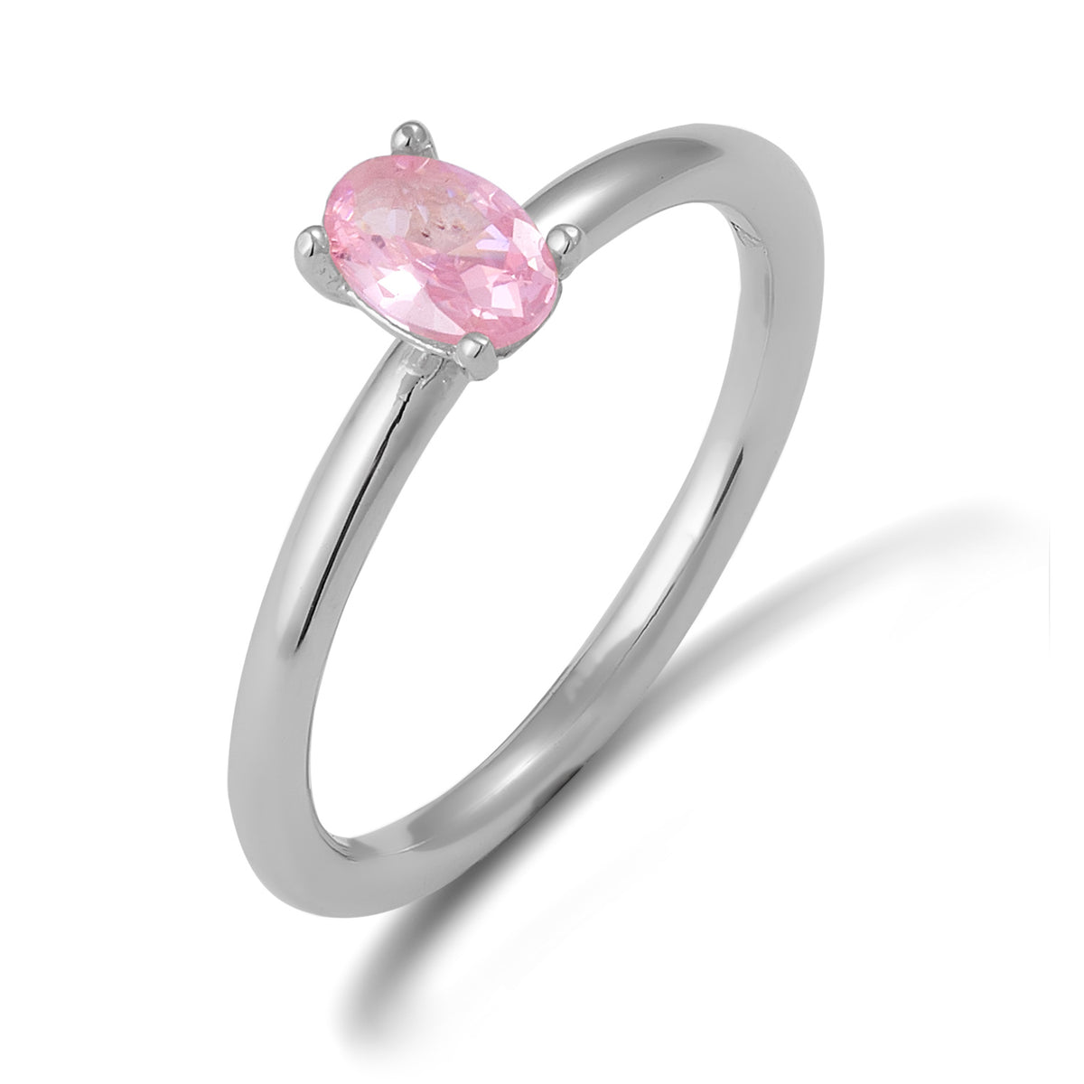 Rosa - Elli | Solitär-Ring | Zirkonia (Pink) | 925 Sterling Silber