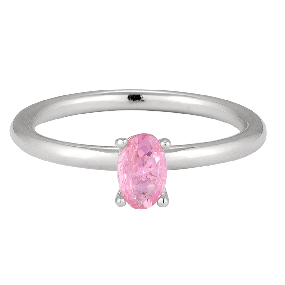 Rosa - Elli | Solitär-Ring | Zirkonia (Pink) | 925 Sterling Silber