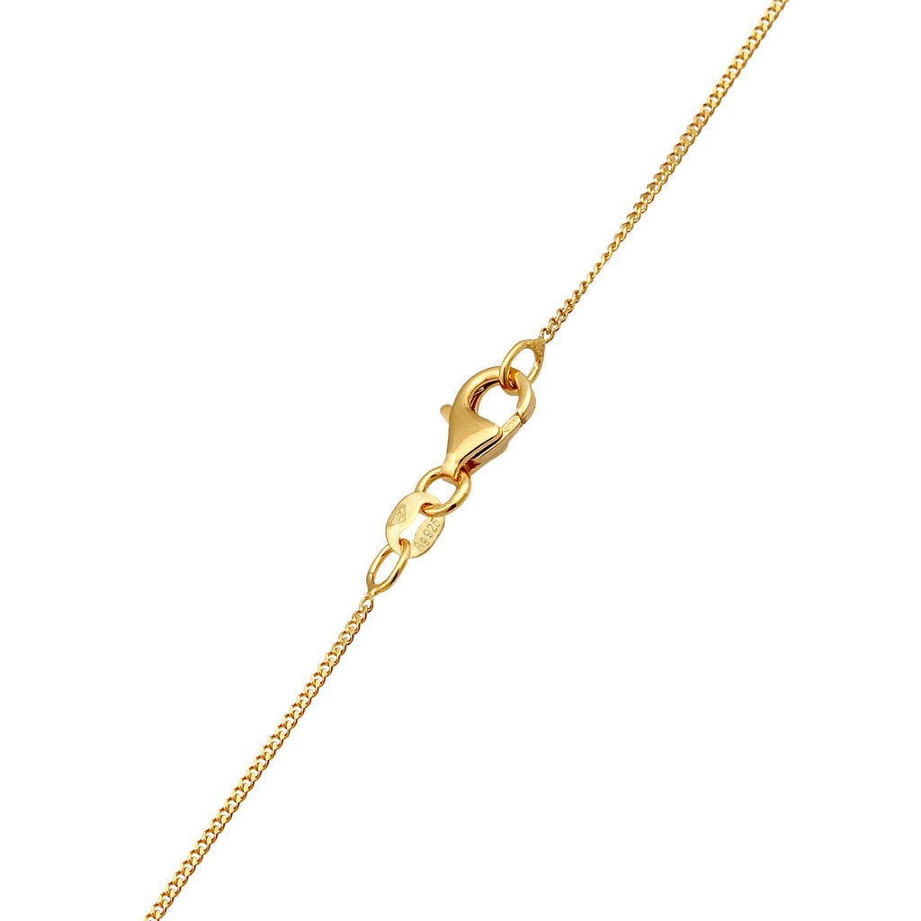 Gold - Elli | Halskette Frangipani Anhänger | Mit Kristallen von Swarovski® (Weiß) | 925 Sterling Silber vergoldet