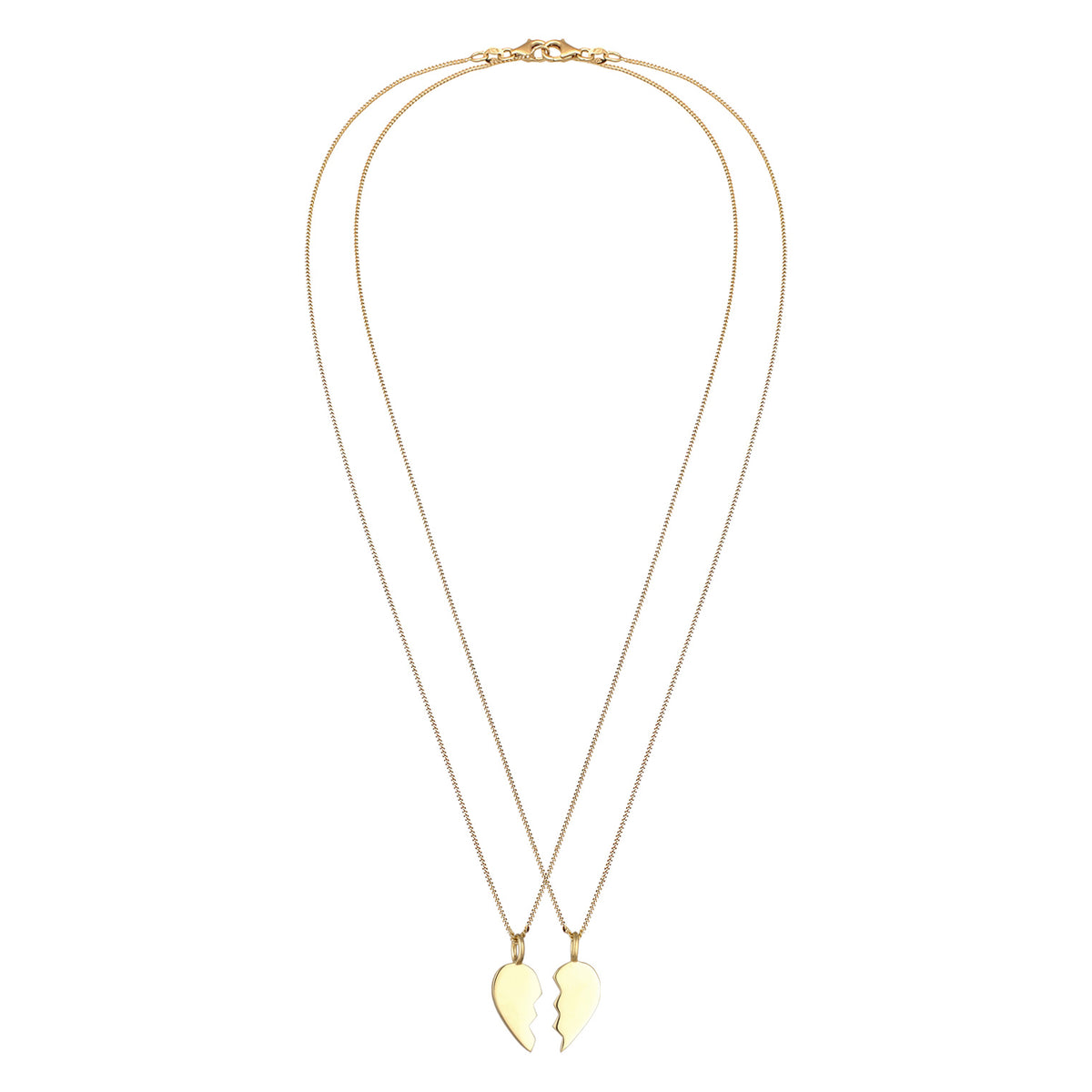 Gold - Elli | Halsketten-Set Herz | 925 Sterling Silber vergoldet