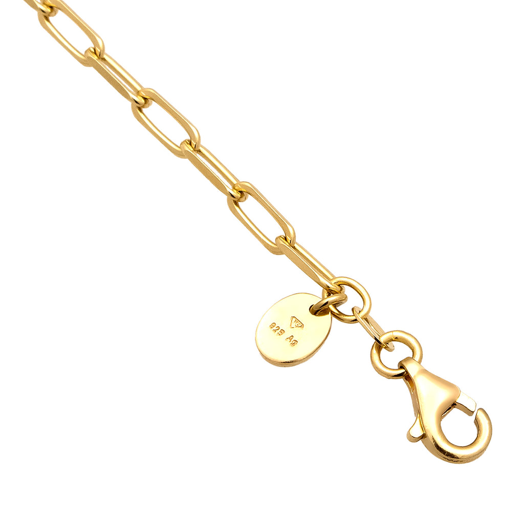 Gold - Elli PREMIUM | Glieder-Armband | Turmalin (Grün) & Saphir (Blau) & Rubin (Rot) | 925 Sterling Silber Vergoldet