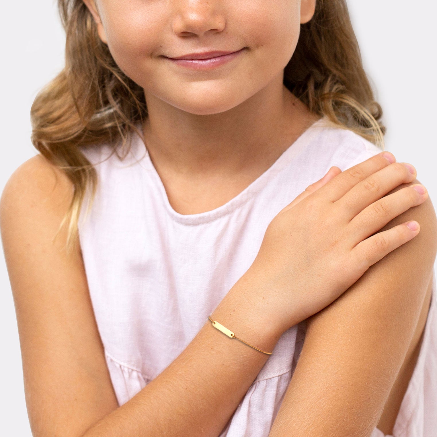 Gold - Elli PREMIUM | Armband Plättchen | 375 Gelbgold