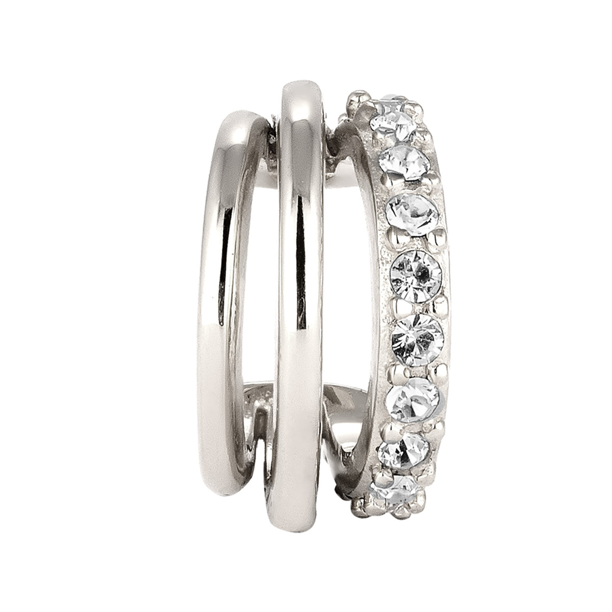Silber - Elli | Earcuff | Mit Kristallen von Swarovski® (Weiß) | 925 Sterling Silber