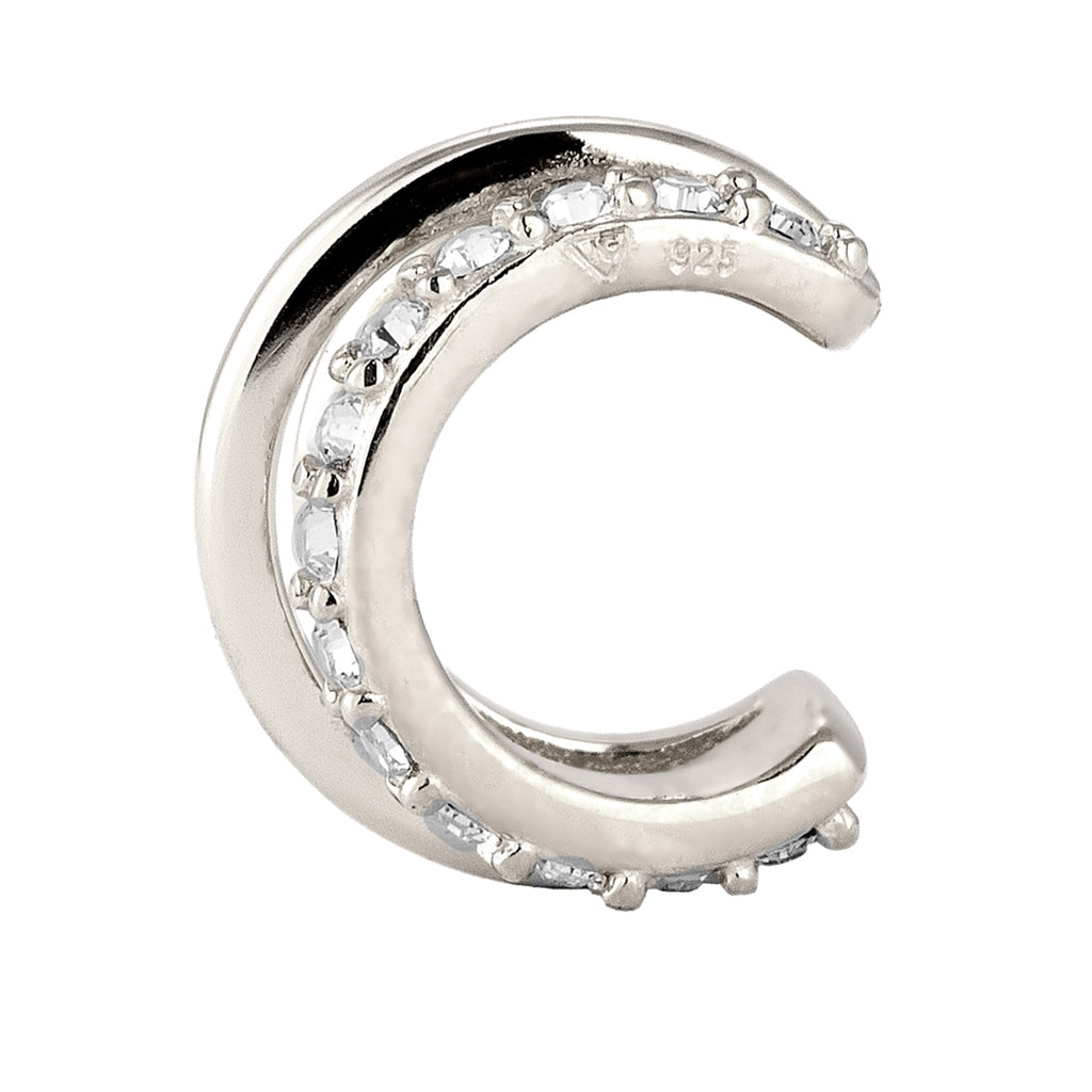 Silber - Elli | Earcuff | Mit Kristallen von Swarovski® (Weiß) | 925 Sterling Silber