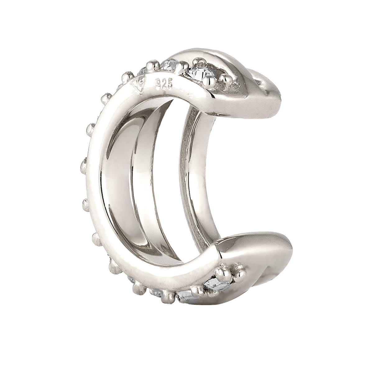 Silber - Elli | Earcuff | Mit Kristallen von Swarovski® (Weiß) | 925 Sterling Silber