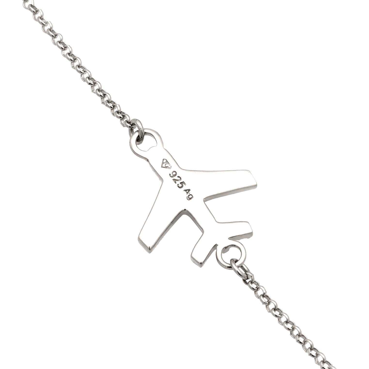 Silber - Elli | Armband Flugzeug | Mit Kristallen von Swarovski® (Weiß) | 925 Sterling Silber