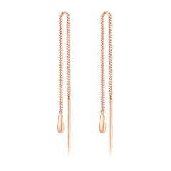 Roségold - Elli | Ohrhänger Chain Tropfen | 925 Sterling Silber Rosegold