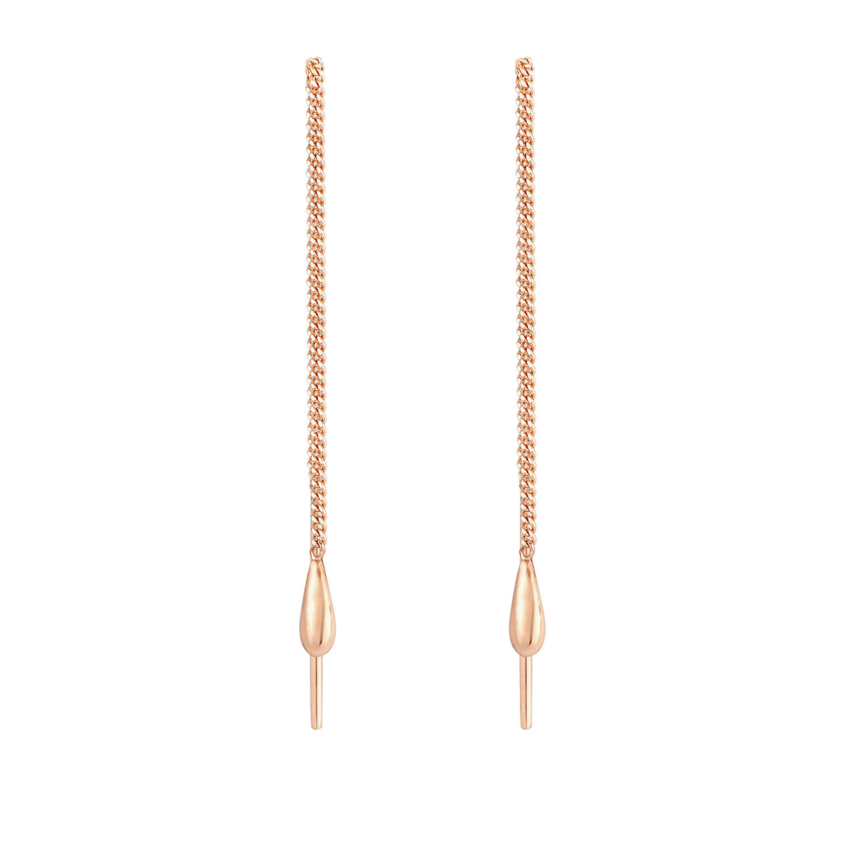 Roségold - Elli | Ohrhänger Chain Tropfen | 925 Sterling Silber Rosegold
