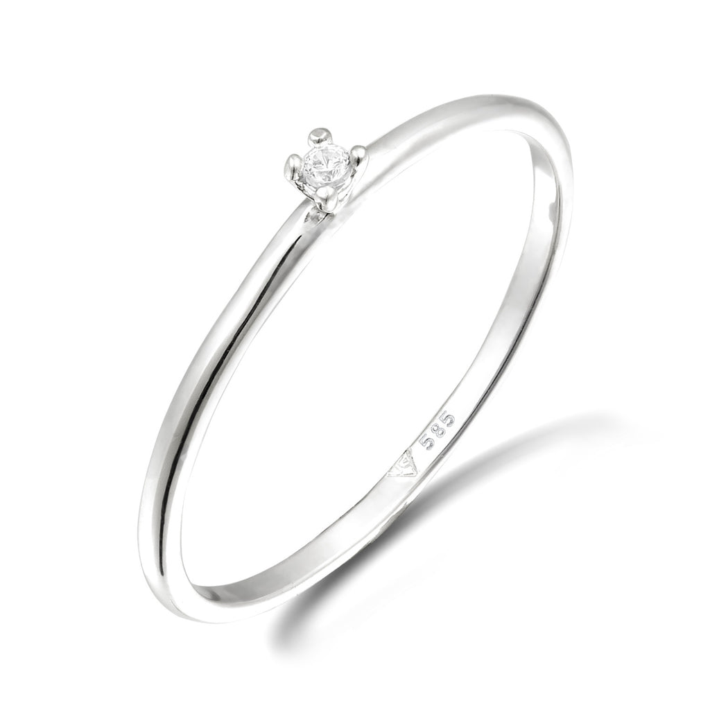 Weiß - Elli DIAMONDS | Verlobungsring | Diamant (Weiß, 0,015 ct) | 585 Weißgold