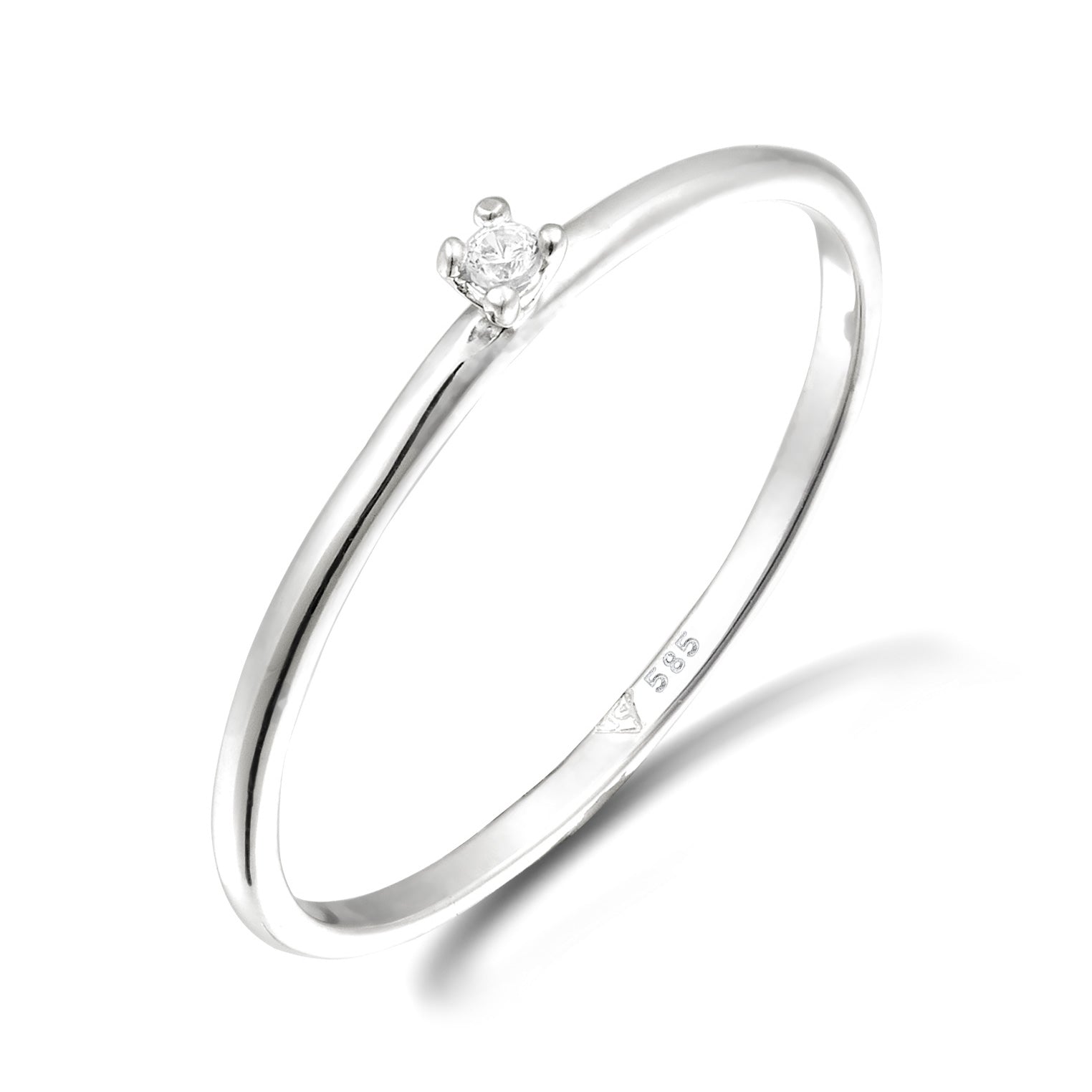 Weiß - Elli DIAMONDS | Verlobungsring | Diamant (Weiß, 0,015 ct) | 585 Weißgold