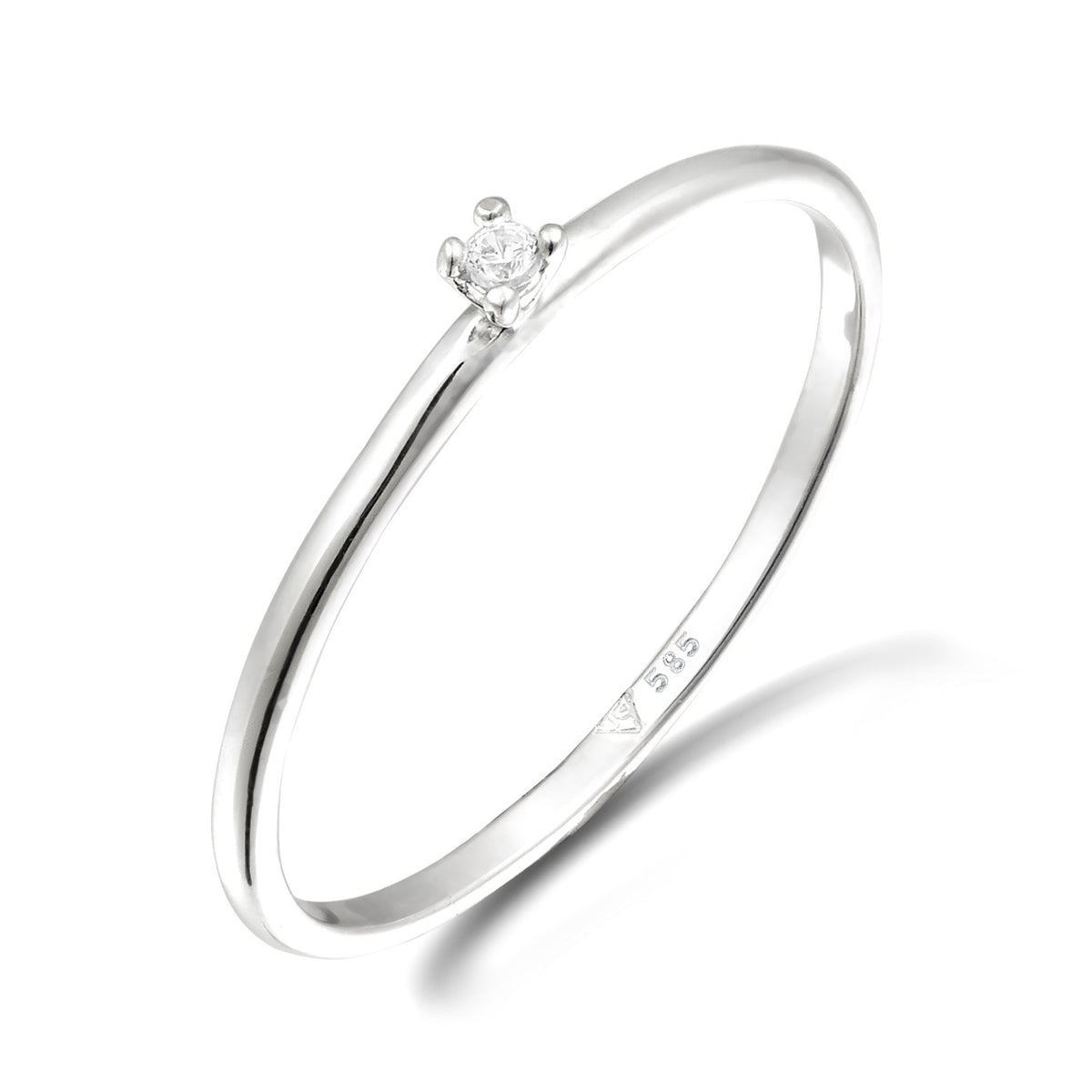 Weiß - Elli DIAMONDS | Verlobungsring | Diamant (Weiß, 0,015 ct) | 585 Weißgold