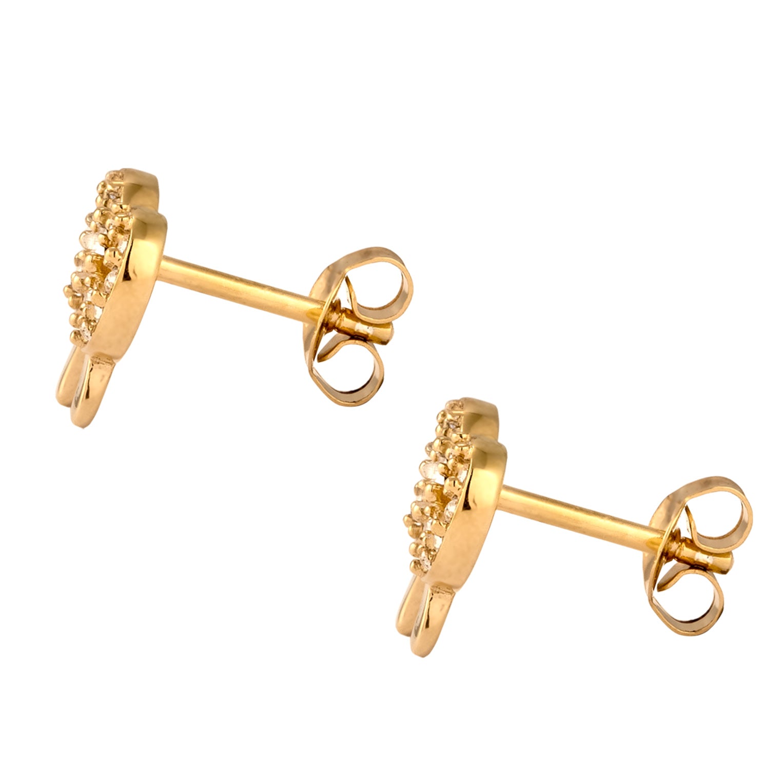 Gold - Elli | Ohrstecker Schleife | Mit Kristallen von Swarovski® (Weiß) | 925 Sterling Silber vergoldet