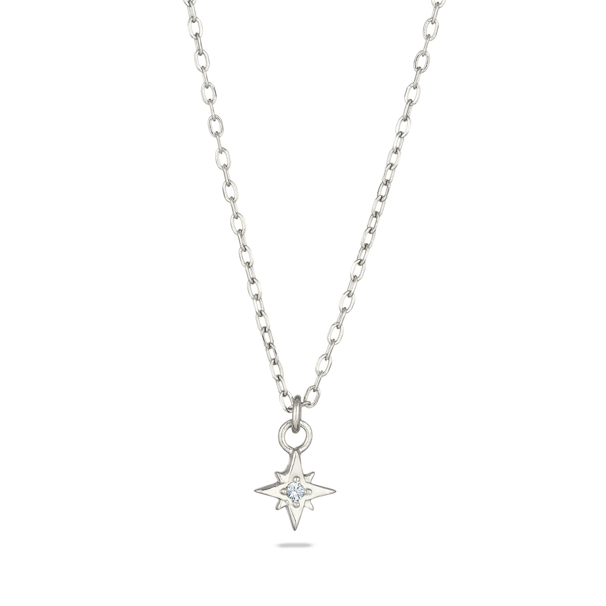 Silber - Elli | Halskette Stern | Mit Kristallen von Swarovski® (Weiß) | 925 Sterling Silber