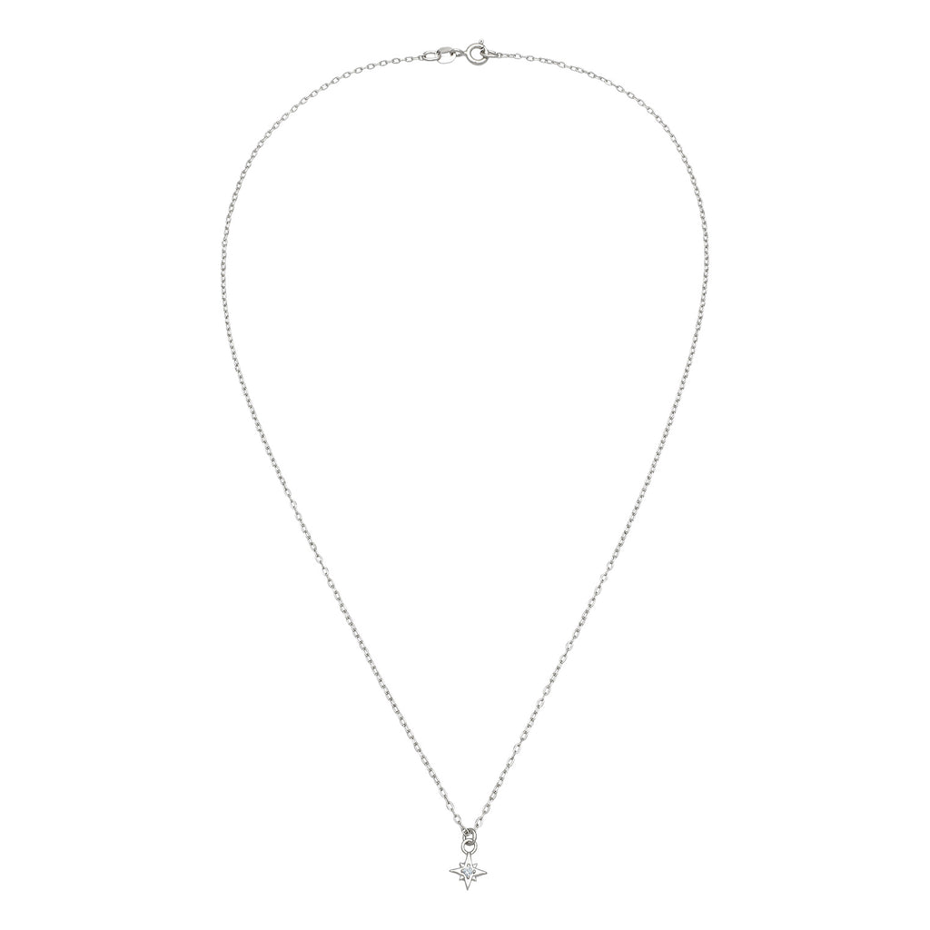 Silber - Elli | Halskette Stern | Mit Kristallen von Swarovski® (Weiß) | 925 Sterling Silber