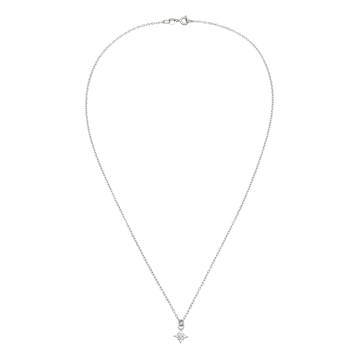 Silber - Elli | Halskette Stern | Mit Kristallen von Swarovski® (Weiß) | 925 Sterling Silber