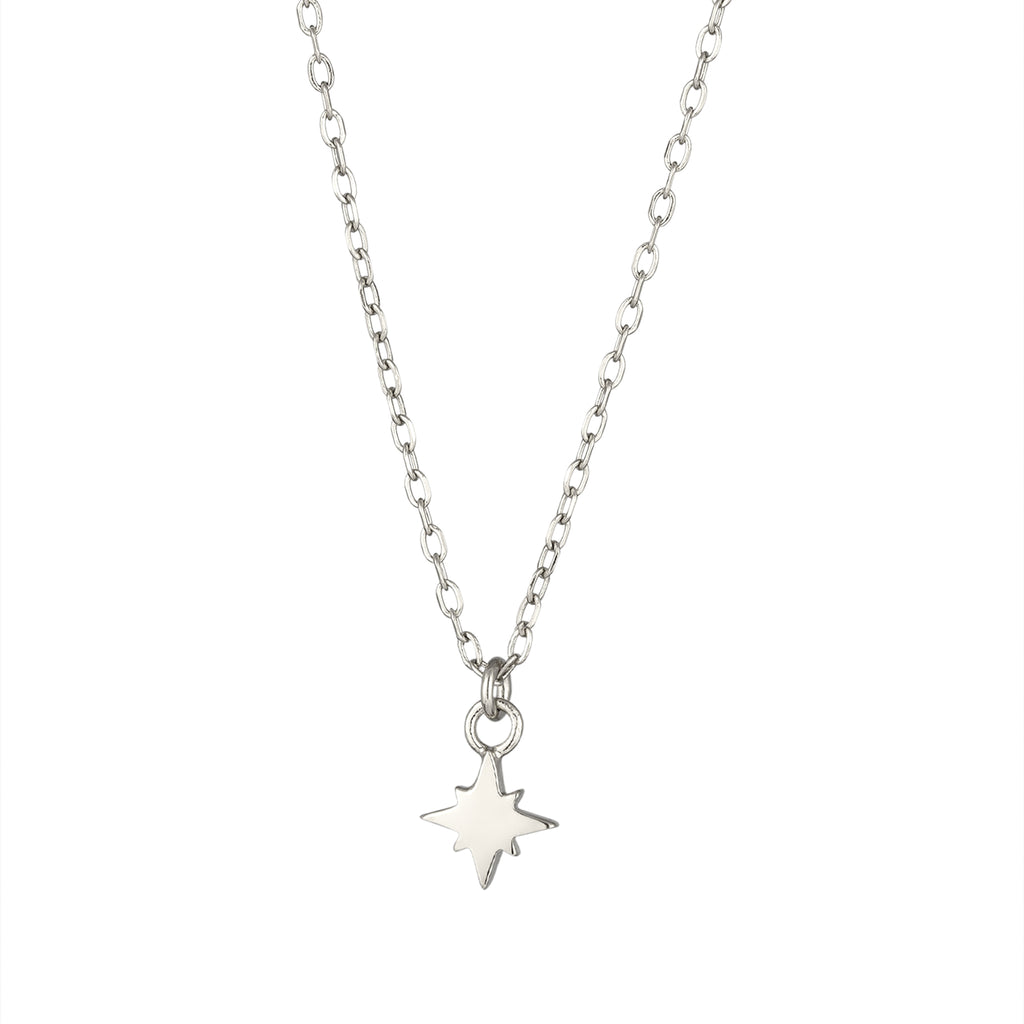 Silber - Elli | Halskette Stern | Mit Kristallen von Swarovski® (Weiß) | 925 Sterling Silber