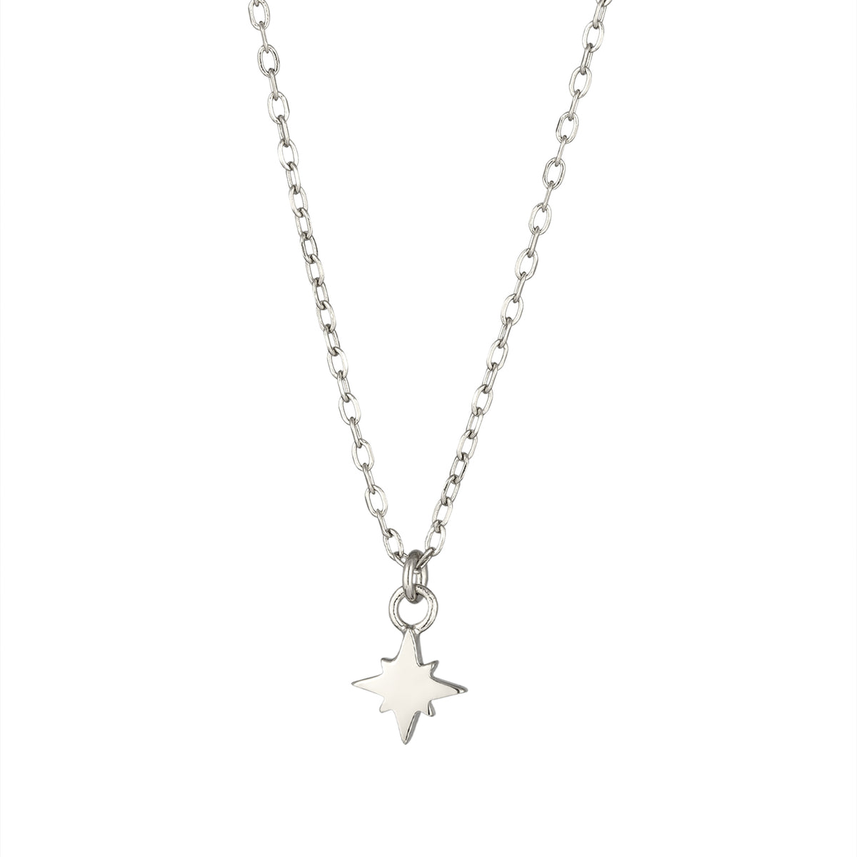 Silber - Elli | Halskette Stern | Mit Kristallen von Swarovski® (Weiß) | 925 Sterling Silber