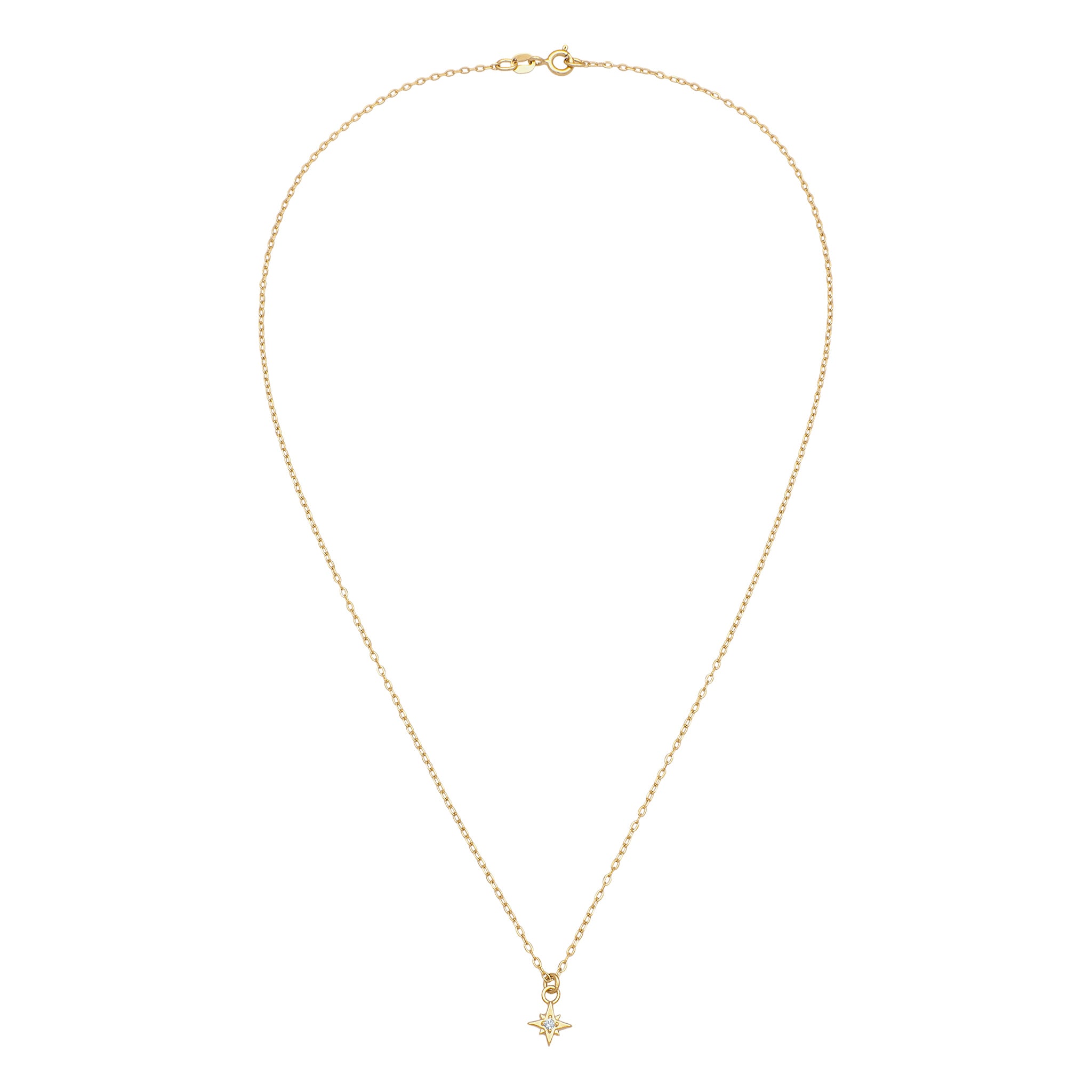 Gold - Elli | Halskette Stern | Mit Kristallen von Swarovski® (Weiß) | 925 Sterling Silber vergoldet
