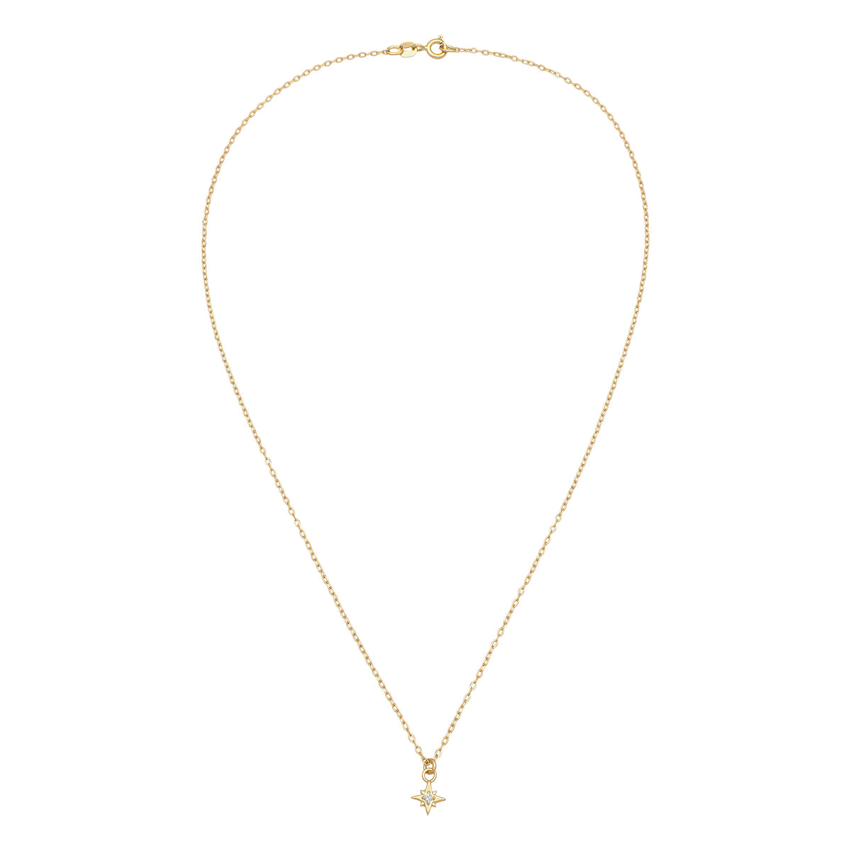 Gold - Elli | Halskette Stern | Mit Kristallen von Swarovski® (Weiß) | 925 Sterling Silber vergoldet