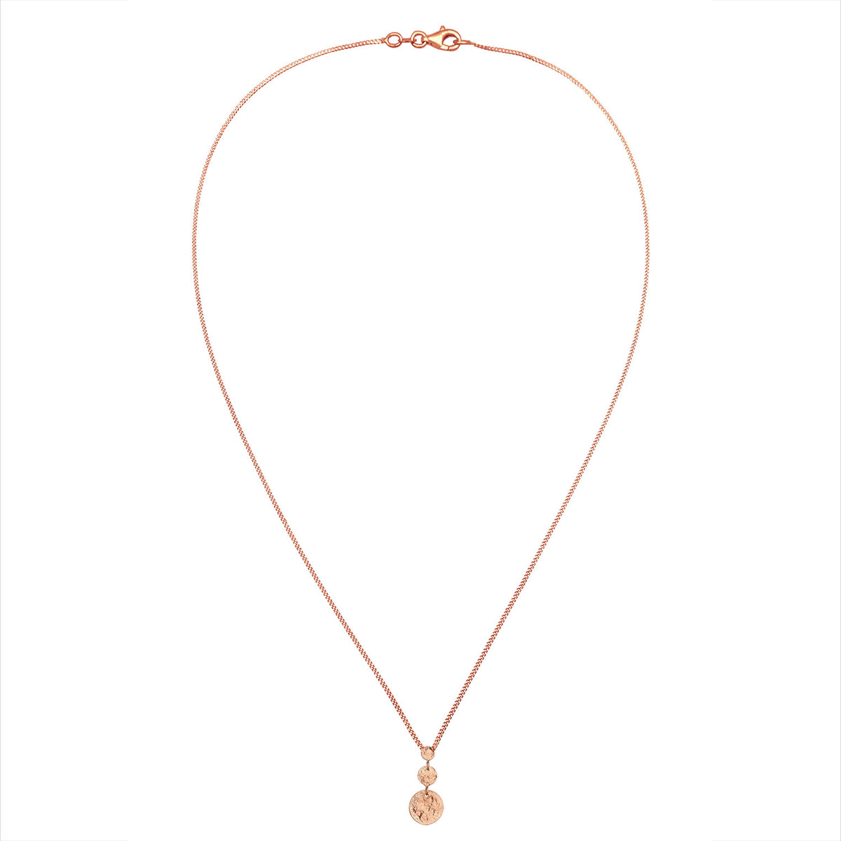 Roségold - Elli | Halskette | Anhänger Plättchen | 925 Sterling Silber Rosegold