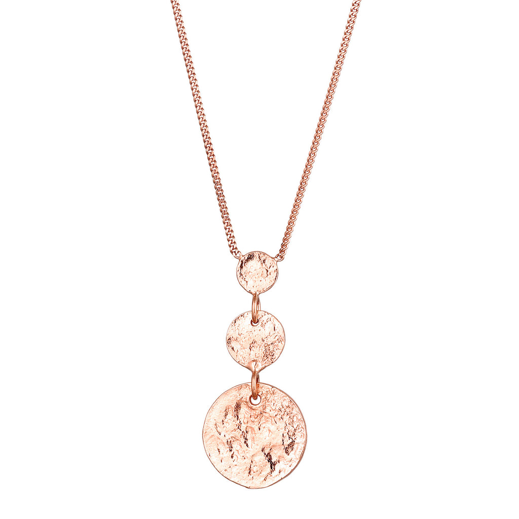 Roségold - Elli | Halskette | Anhänger Plättchen | 925 Sterling Silber Rosegold