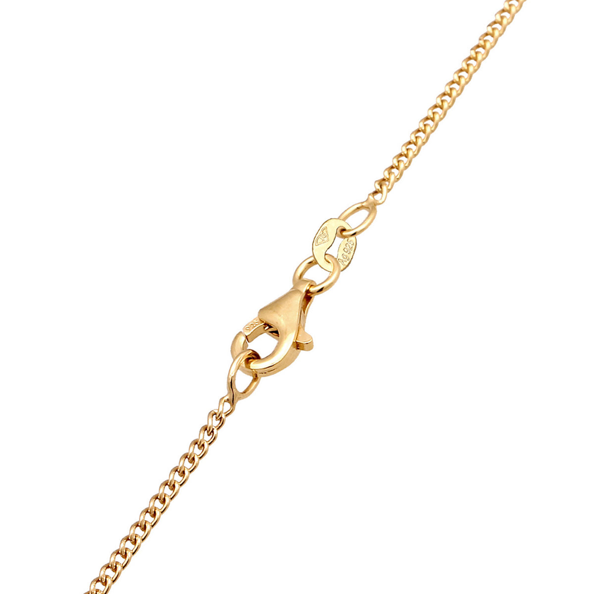 Gold - Elli | Halskette Bubble Buchstabe D | Mit Kristallen von Swarovski® (Weiß) | 925 Sterling Silber vergoldet
