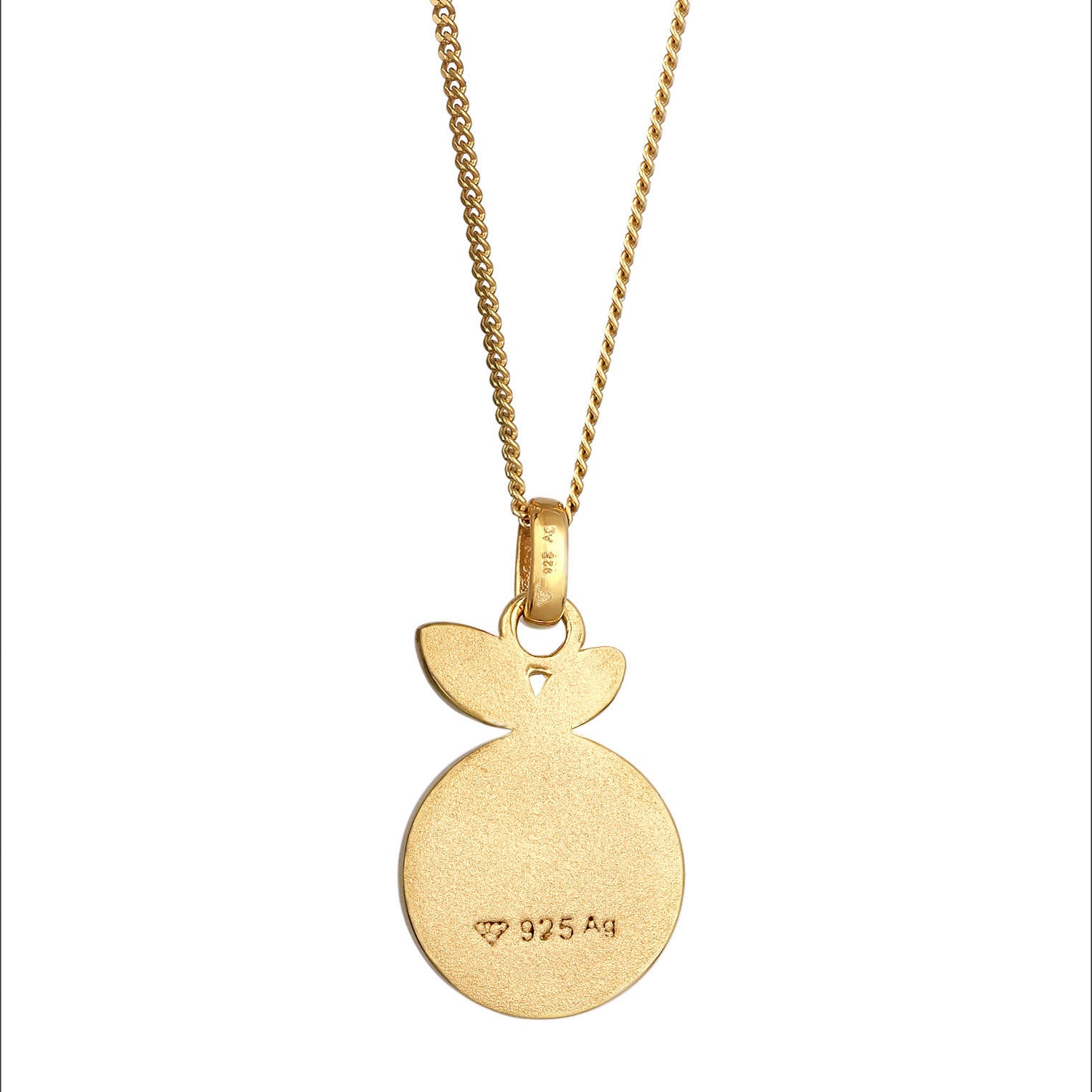 Gold - Elli | Halskette Anhänger Zitrone | Mit Kristallen von Swarovski® (Weiß, Grün, Gelb) | 925 Sterling Silber vergoldet