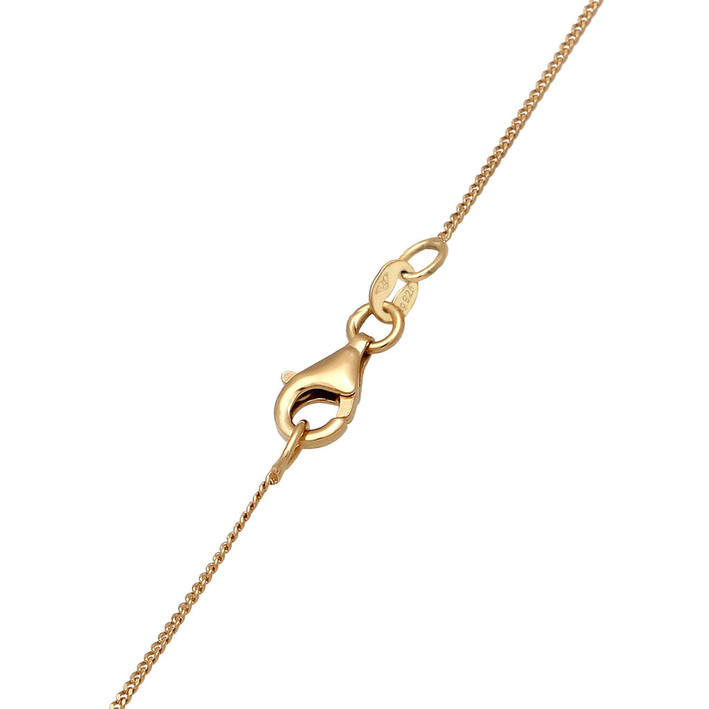 Gold - Elli | Halskette Anhänger Zitrone | Mit Kristallen von Swarovski® (Weiß, Grün, Gelb) | 925 Sterling Silber vergoldet