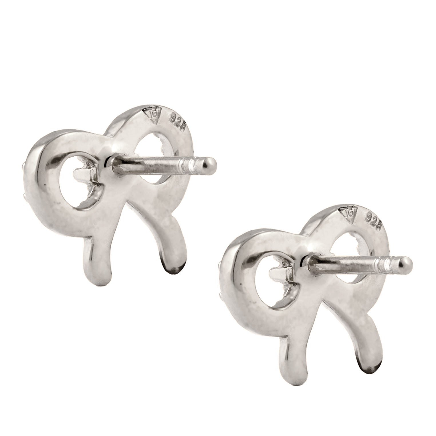 Silber - Elli | Ohrstecker Schleife | Mit Kristallen von Swarovski® (Weiß) | 925 Sterling Silber