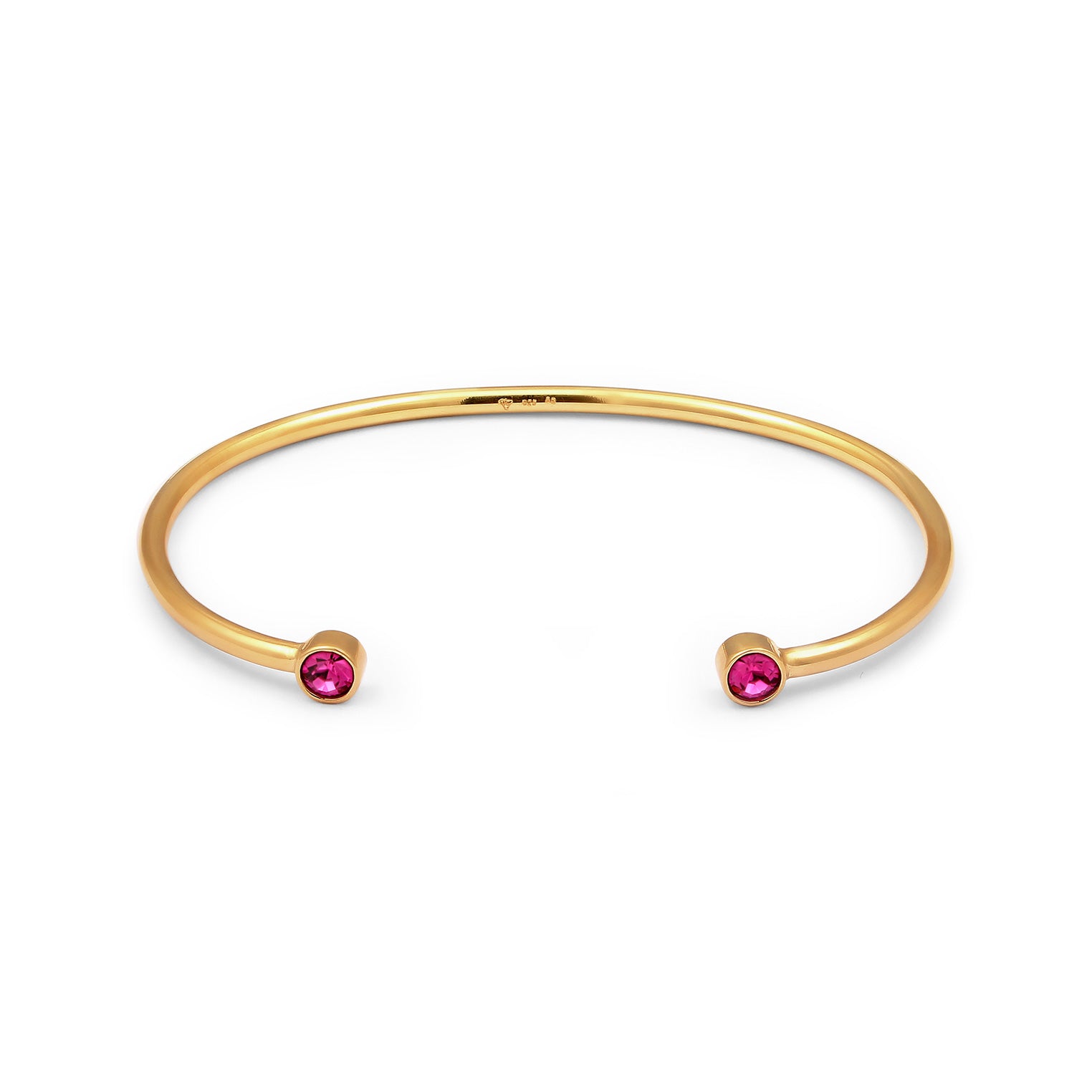 Pink - Elli | Armreif | Mit Kristallen von Swarovski® (Fuchsia) | 925 Sterling Silber vergoldet