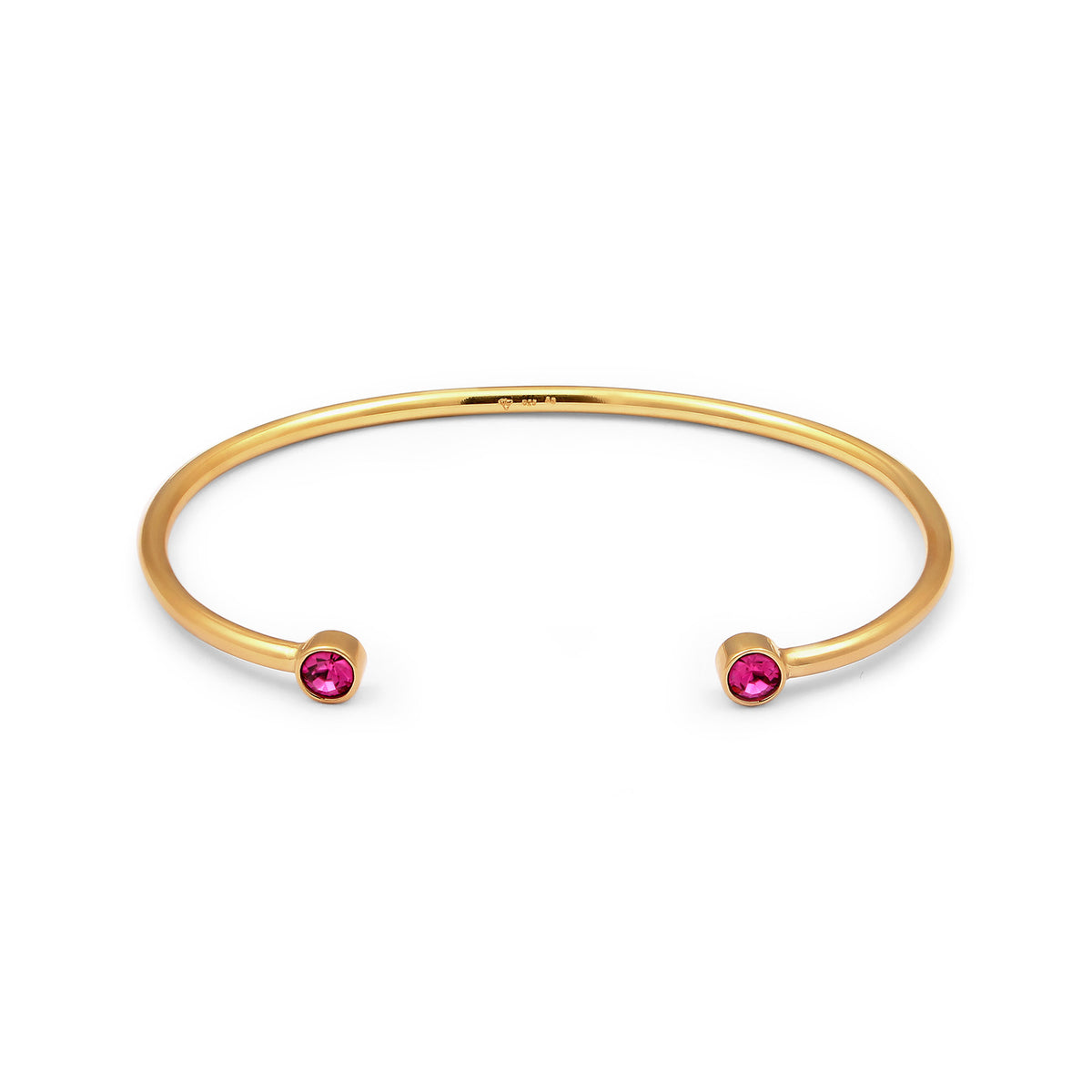 Pink - Elli | Armreif | Mit Kristallen von Swarovski® (Fuchsia) | 925 Sterling Silber vergoldet