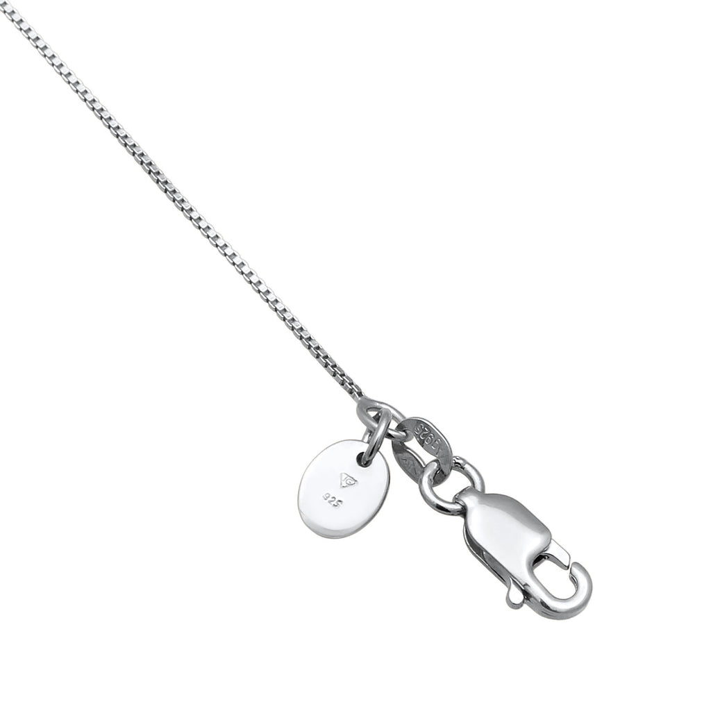 Silber - Elli PREMIUM | Halskette Organic | Synthetischer Smaragd (Grün) | 925 Sterling Silber