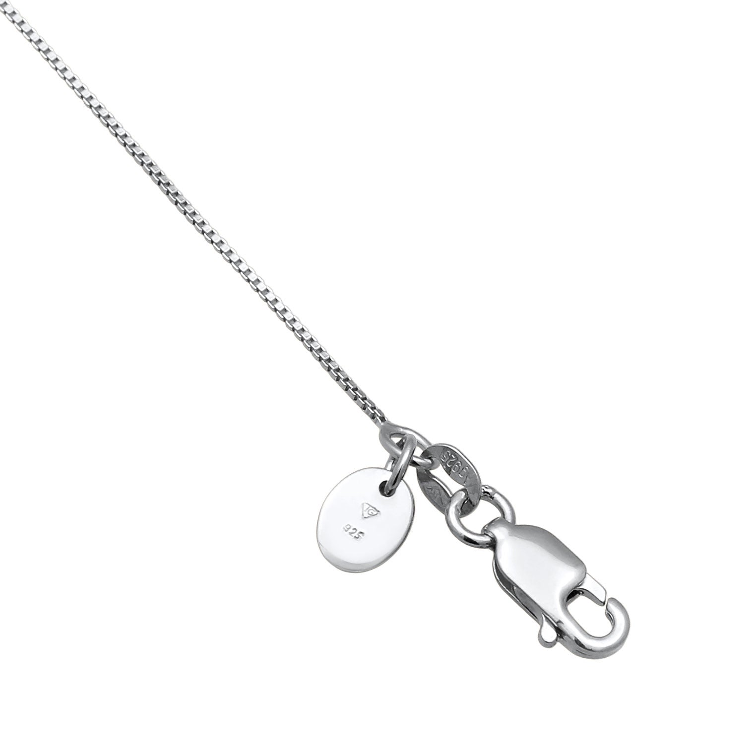 Silber - Elli PREMIUM | Halskette Organic | Synthetischer Smaragd (Grün) | 925 Sterling Silber