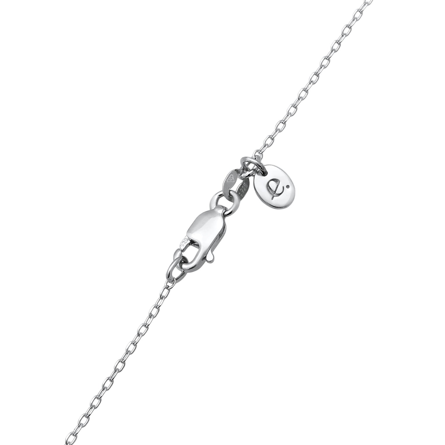 Silber - Elli PREMIUM | Halskette Tropfen | Synthetischer Smaragd (Grün) & Zirkonia (Weiß) | 925 Sterling Silber