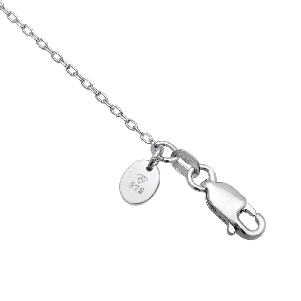 Halskette Tropfen | Synthetischer Smaragd (Grün) & Zirkonia (Weiß)