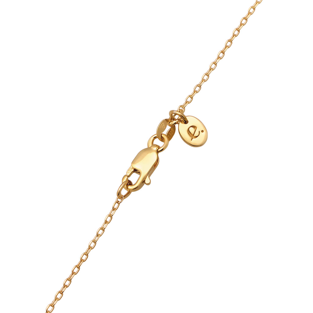 Gold - Elli PREMIUM | Halskette Tropfen | Synthetischer Smaragd (Grün) & Zirkonia (Weiß) | 925 Sterling Silber vergoldet