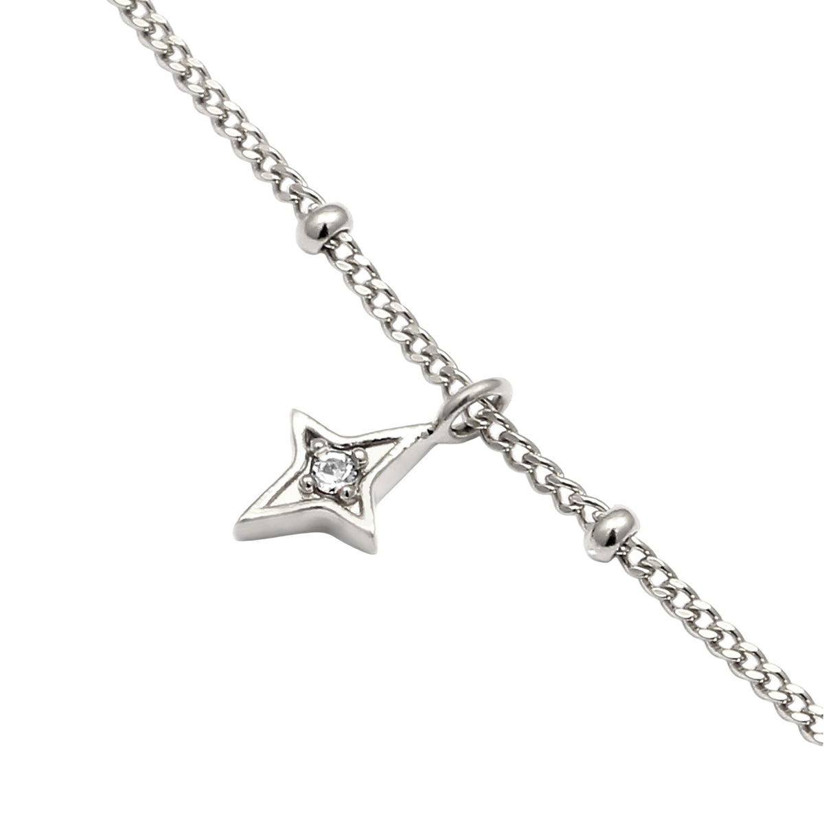 Silber - Elli | Kugel-Armband Stern Anhänger | Mit Kristallen von Swarovski® (Weiß) | 925 Sterling Silber