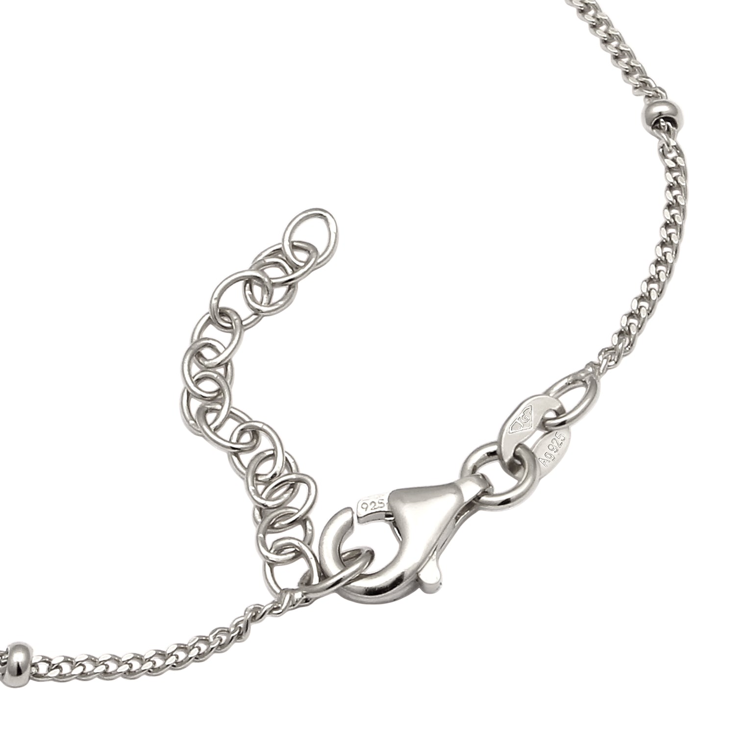 Silber - Elli | Kugel-Armband Stern Anhänger | Mit Kristallen von Swarovski® (Weiß) | 925 Sterling Silber