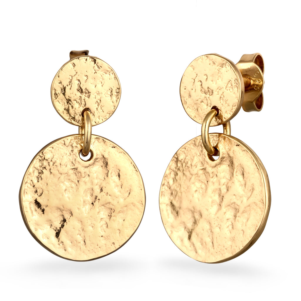 Gold - Elli | Ohrhänger Plättchen | 925 Sterling Silber vergoldet