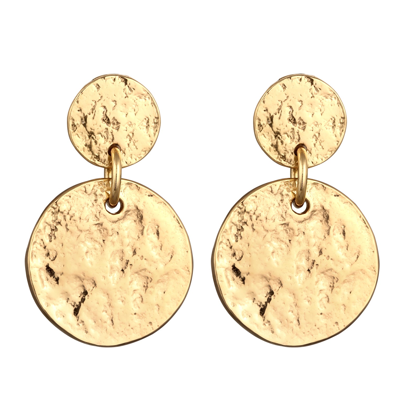 Gold - Elli | Ohrhänger Plättchen | 925 Sterling Silber vergoldet