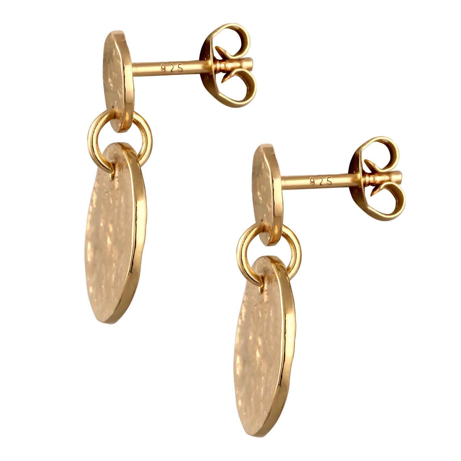 Gold - Elli | Ohrhänger Plättchen | 925 Sterling Silber vergoldet