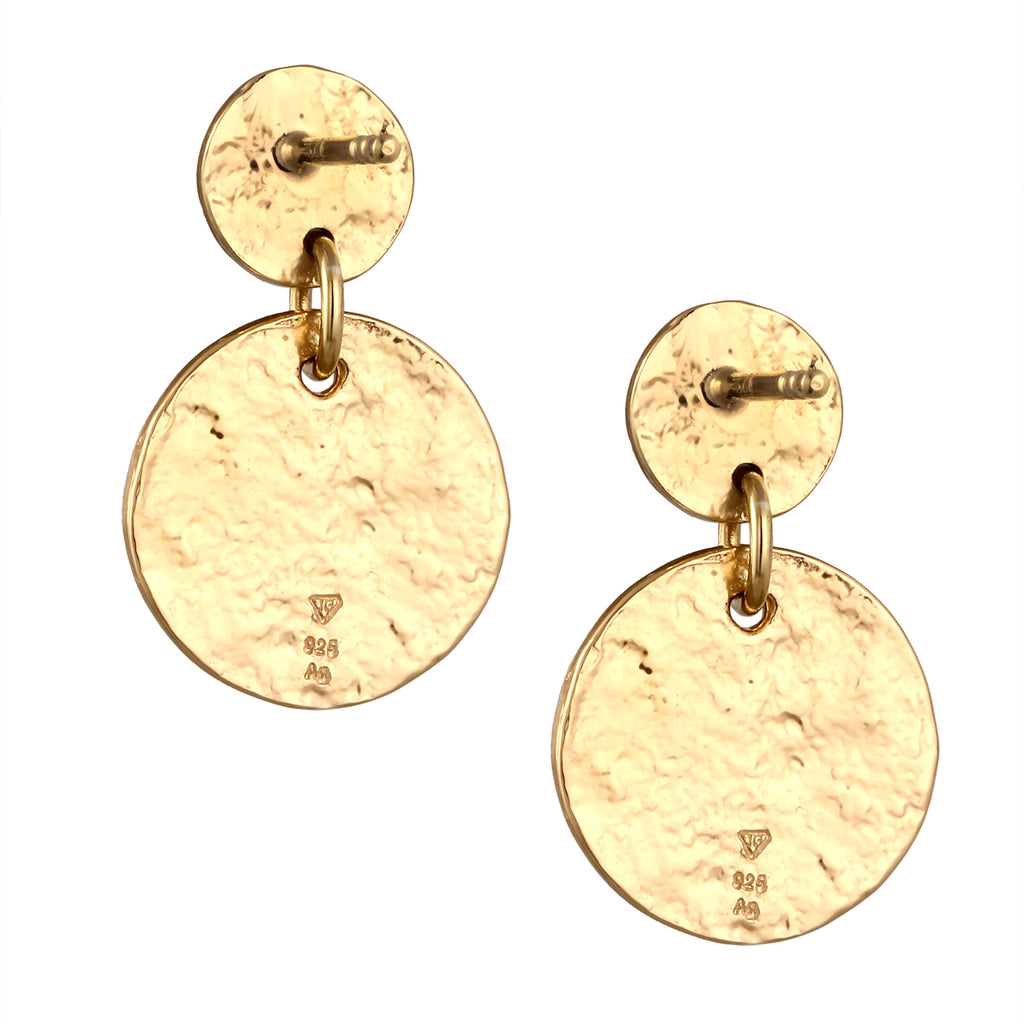 Gold - Elli | Ohrhänger Plättchen | 925 Sterling Silber vergoldet