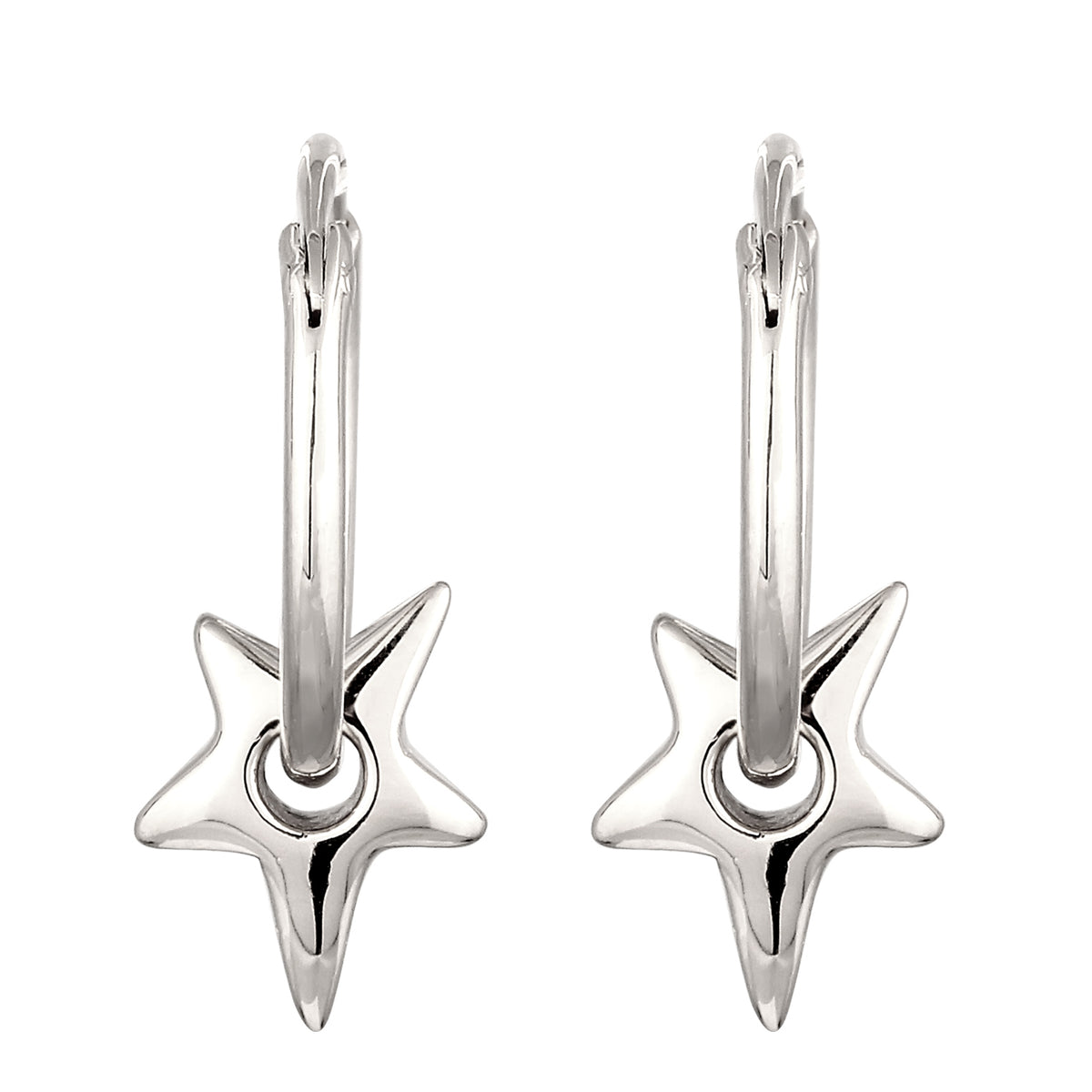 Silber - Elli | Creolen Stern | 925 Sterling Silber