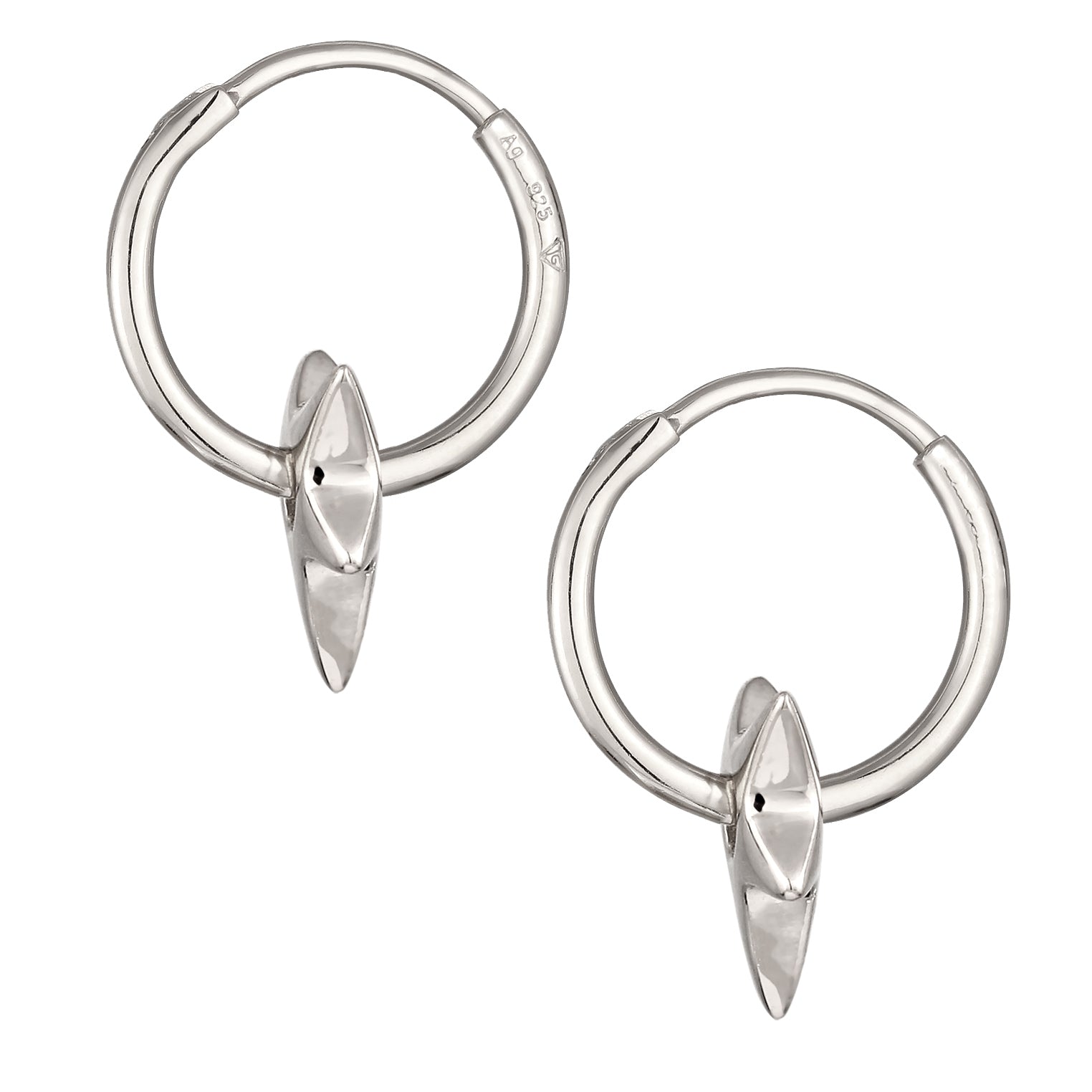 Silber - Elli | Creolen Stern | 925 Sterling Silber