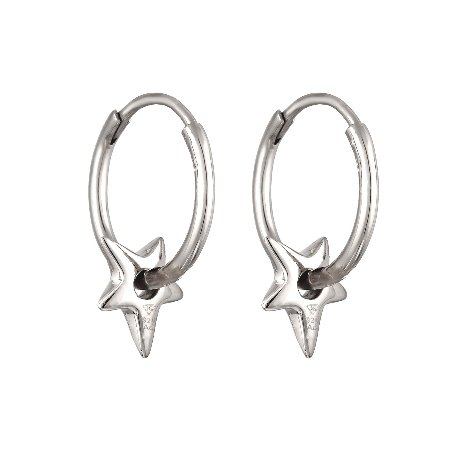 Silber - Elli | Creolen Stern | 925 Sterling Silber