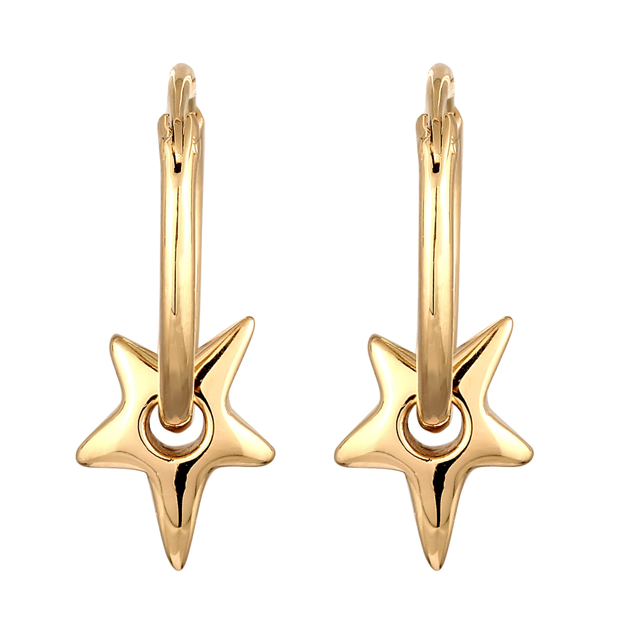 Gold - Elli | Creolen Stern | 925 Sterling Silber vergoldet
