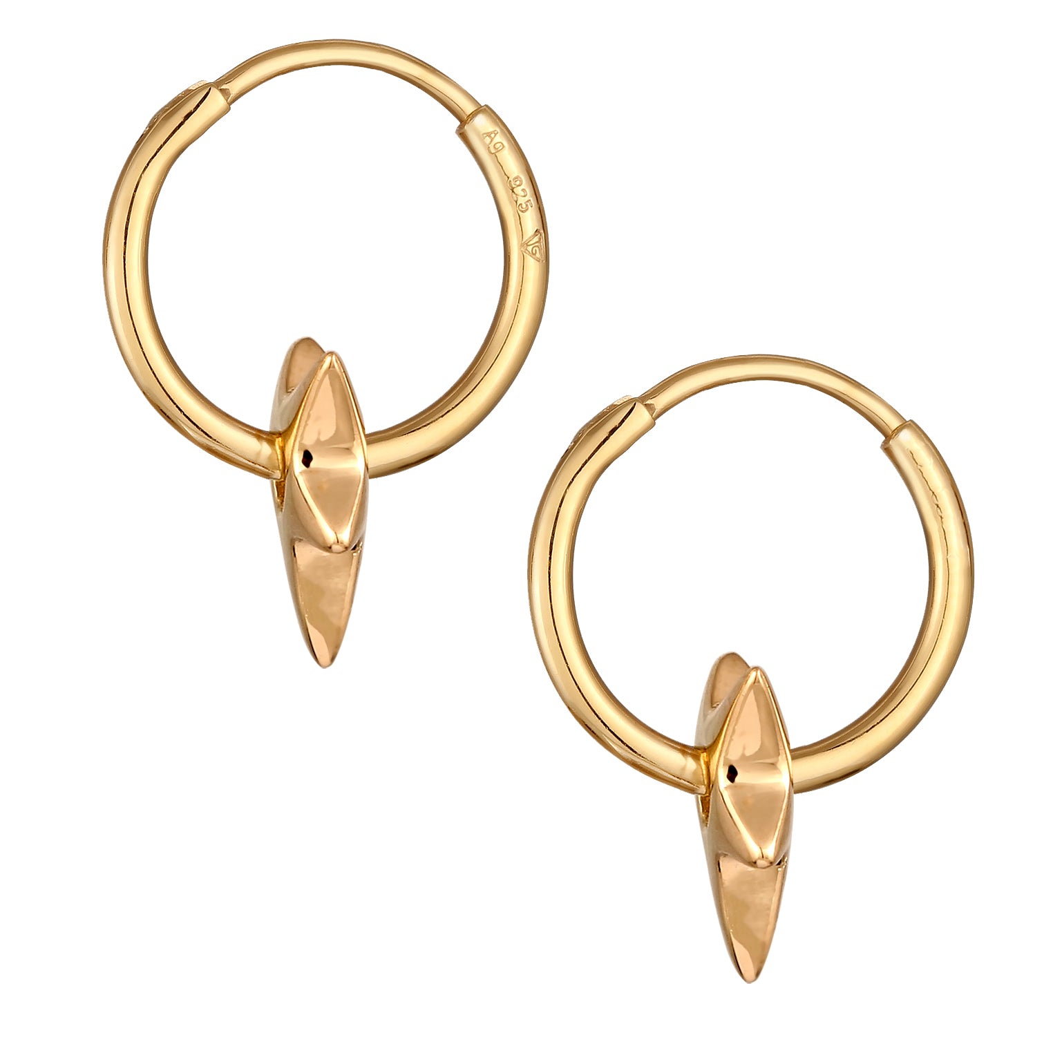 Gold - Elli | Creolen Stern | 925 Sterling Silber vergoldet