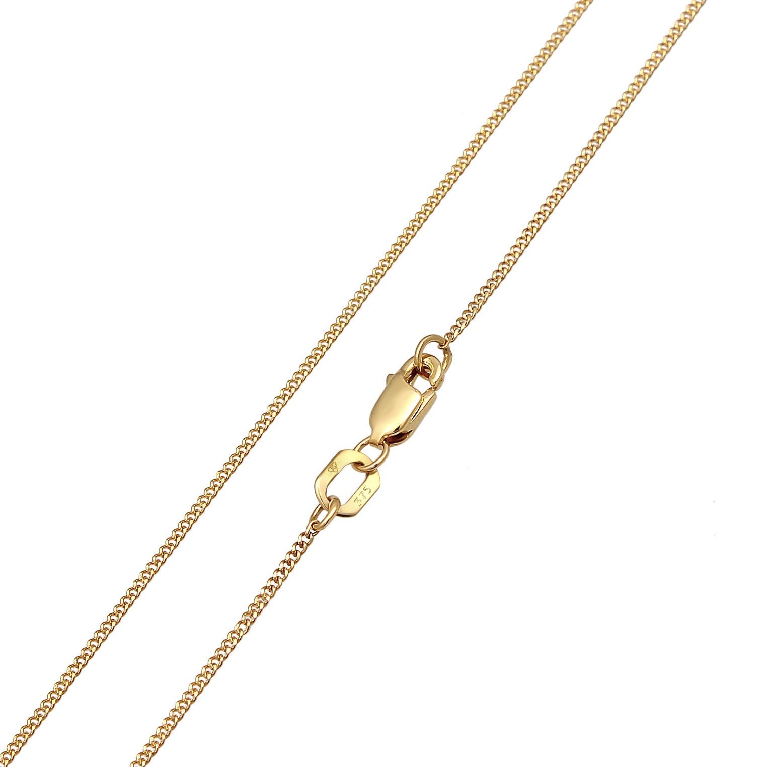 Gold - Elli PREMIUM | Halskette Kleeblatt | Zirkonia (Weiß) | 375 Gelbgold