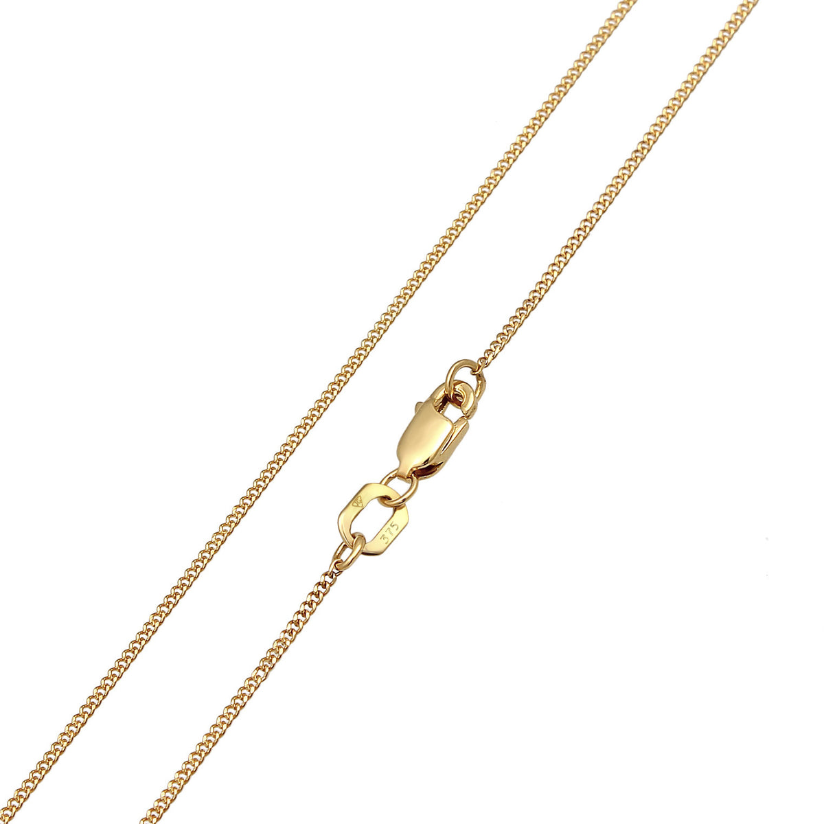 Gold - Elli PREMIUM | Halskette Kleeblatt | Zirkonia (Weiß) | 375 Gelbgold