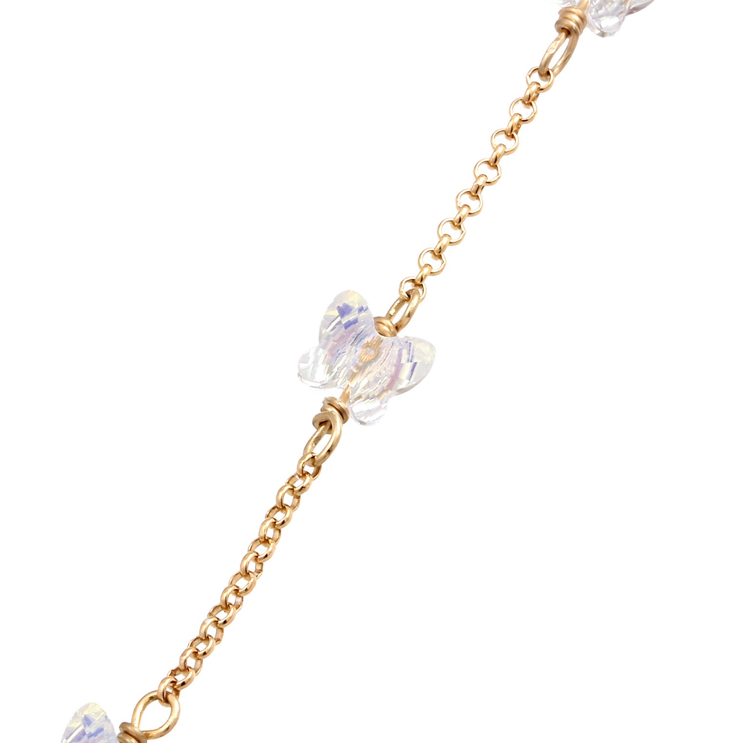 Gold - Elli | Armband Schmetterling | Mit Kristallen von Swarovski® (Weiß) | 925 Sterling Silber vergoldet